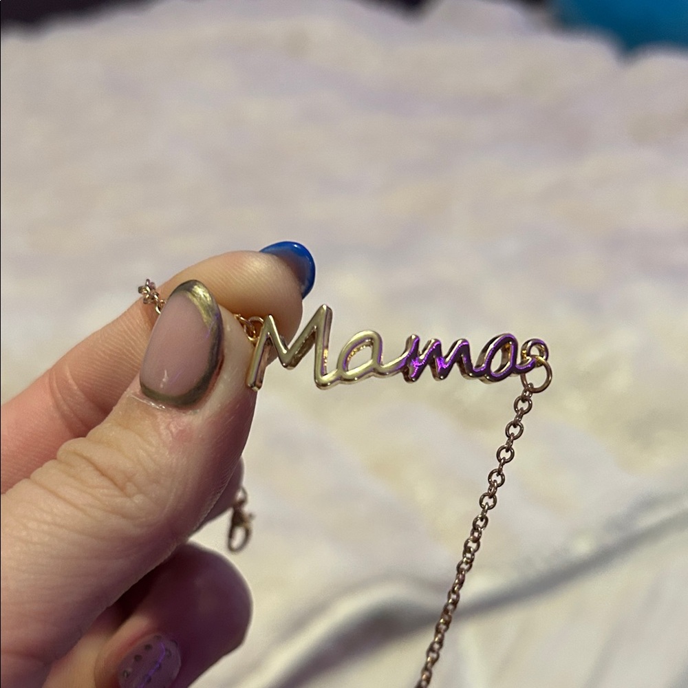 Gold and Purple 'Mama' Necklace